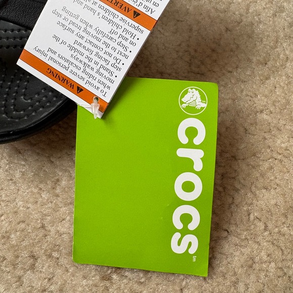 Crocs Sanrah Strappy Wedge Sandals Black Women's Size 7 Comfort Slip On NWT - Picture 8 of 11